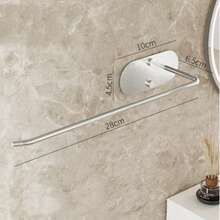 Towel Bar, Kitchen Paper Towel Holder, Multi-Purpose Hanging Rack, Suitable For Bathrooms And Kitchens - A-Silver - View 4