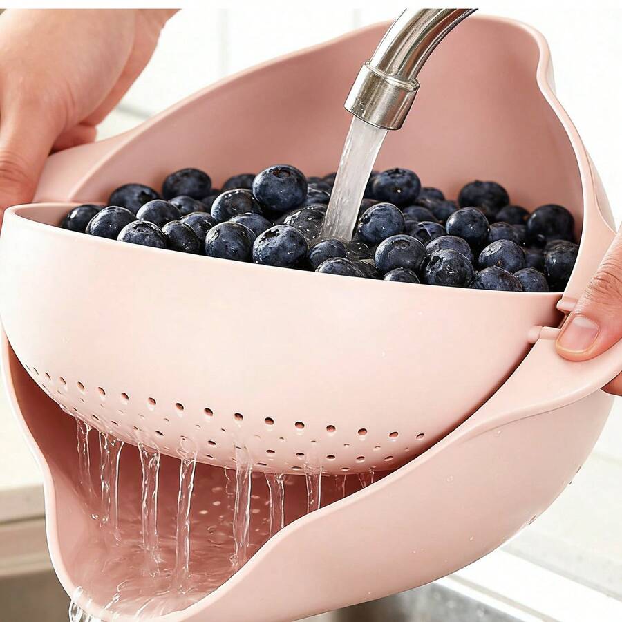 Rổ rửa rau củ hai lớp, dụng cụ làm sạch rau quả, đĩa đựng trái cây hiện đại, sáng tạo, phù hợp cho nhà bếp và phòng khách.