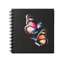 Album ảnh nhỏ 6.69" x 6.69", Sổ lưu niệm hình trái tim bướm rỗng (20 tờ/40 trang), Sổ lưu niệm bằng giấy Kraft có cửa sổ phía trước, Sổ kỷ niệm tự làm trống, Album ảnh mini kỷ niệm ngày cưới, gia đình, cặp đôi, phòng ngủ để tự khoe ảnh. - Màu đen - 6,69 x 6,69 inch - Xem 12
