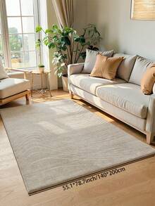 1 件装极简波浪纹浅米色地毯，采用柔软舒适的材质，易于清洁，底部防滑，适用于装饰客厅、卧室、浴室、厨房、餐厅、办公室和庆祝活动。 - 米色 - 查看 15