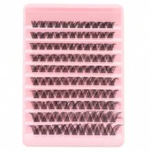 110pcs DIY False Eyelashes, Durable And Soft, Natural Criss-Cross Texture Eyelash Clusters, False Eyelash Clusters, Individual False Eyelashes - D - View 3
