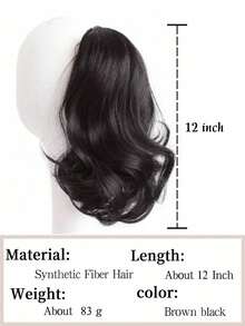 Kurze matte Blumen-Haarspange Perücke Zopf, natürlich aussehende synthetische Haar-Zopf-Perücke, langer flauschiger Stil, geeignet für den täglichen Gebrauch. Haaraccessoire, lässige Haarspange, elegante Haarspange, Haarklammer Schule - Verschiedenfarbig - Übersicht 3