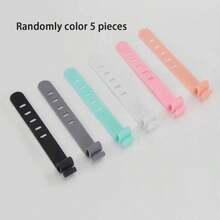 60/30/10 piezas Bolsa organizadora de cables de silicona, Amarres de cables de viaje reutilizables, Enrollador de cables USB, Correa organizadora de cables - Multicolor - Ver 10