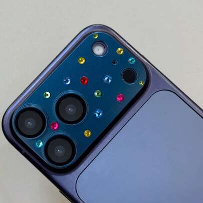 适用于 17 Pro Max 和 17 Pro 系列的防震镜头保护膜，彩色钻石四色全包保护壳，内置屏幕保护膜，时尚美观，生日礼物、周年纪念礼物、婚礼派对礼物