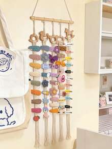 OBOVAY 1pc Hair Accessory Hanging Cord, Hair Accessory Hanging Cord Storage For Girls Room, Suitable For Storing Girls Hair Clips - Multicolor - View 2