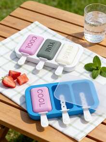 Khuôn làm kem que silicon 3 trong 1 họa tiết kẻ caro | Tự làm kem/nến sáp | Bao gồm 3 que kem tái sử dụng | Họa tiết lưới chữ 3D | Thích hợp cho dã ngoại/tiệc tùng/đồ thủ công cho trẻ em | Chất liệu silicon - Nhiều màu - Xem 5