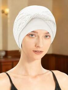 Women'S Head Wrap - Knotted Slouchy Beanie, Elastic Turban, Soft Chemo Cap, Headscarf Head Cover Brimless Hat - Color - View 6