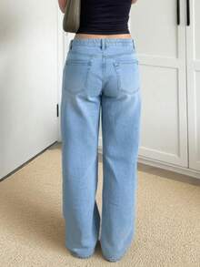 Straight-Leg Denim Jeans For Teenagers - Medium Wash - View 2