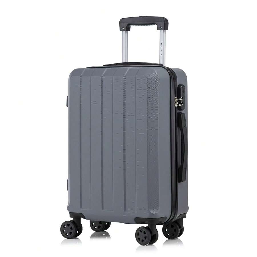 YONSLY Suitcase 16/20/24/28 Inches With 4 Wheels 360° Combination Lock Mesh Pocket Soft Rubber Handle Lightweight Large Travel Suitcase For Vacation - 深灰色 - 查看 1