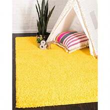 Unique Loom - Alfombra de área de la colección Solid Shag 2 pies 2 Pulgadas x 6 pies 1 Pulgada Color Amarillo Sol Toscano - amarillo sol toscano - Ver 8