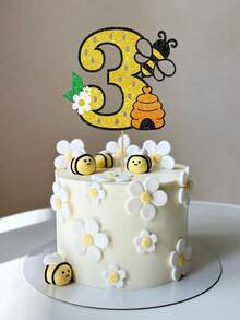 1 cái/12 cái Đồ trang trí bánh hình con ong, Đồ trang trí bánh tiệc theo chủ đề con ong - Nhiều màu - Xem 4