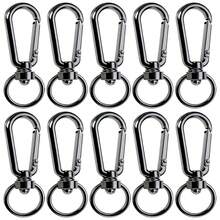 10个重型旋转龙虾扣，弹簧式触发钩，适用于手提包、钱包、钥匙链、宠物牵引绳、DIY工艺品，经久耐用 - 7G扁扣 - 查看 9