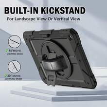 1 Pc, Compatible With IPad 7/8/9 10.2 (2019/2021) With Rotating Stand Case, 5/6 9.7 (2017/2018), 10 / 11 (A16) 10.9 / 11 (2022/2025), A9 Plus 11 X210/X216/X218 Tablet Case - Black + Dark Blue - Blue - View 3