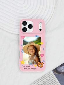 1 Personalized Easter Bunny Pattern Custom Name Anti Fall Pink Phone Case Can Hold Photos Compatible With IPhone 17/17 Pro/17 Pro Max/Air/16/15/14/13/12/11 And Other Models, Suitable As A Holiday Gift For Friends - Pink - View 6