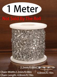 100厘米 18K镀金不锈钢唇链 散装扁平椭圆形缆绳链，适用于DIY珠宝制作，可搭配手工腰链、手链、项链等配件 - 嘴唇鏈 - 查看 11