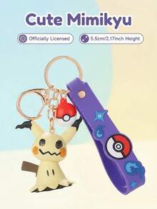 pokemon Llavero de Mimikyu, figura de muñeca genuina, colgante de juguete perfecto para decorar llaves y bolsos, mostrando tu pasión, adecuado como regalo para amigos durante la temporada de regreso a la escuela, regalo de fiesta, llavero lindo, diseño divertido, ideal para fans, gamers, coleccionistas de todas las edades - Llavero Mimikyu - Ver 4