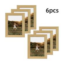6pcs Classic Fashion Picture Frame Set, Multi-Color Frames, Horizontal & Vertical Display, Fits 3.5x5", 4x6", 5x7", 6x8", 8x10" Photos Or Artwork, Suitable For Personal Portraits, Landscapes, Illustrations, Photo Wall, Growth Records, Family Albums (Photo Paper Randomly Included) - 6Pcs - 查看 4