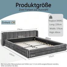 Double Bed 160*200cm, Chenille Fabric, Comfortable Backrest, Sturdy Eucalyptus And Iron Frame, Easy To Assemble, Dark Grey (Without Mattress) - Dark Grey - View 2