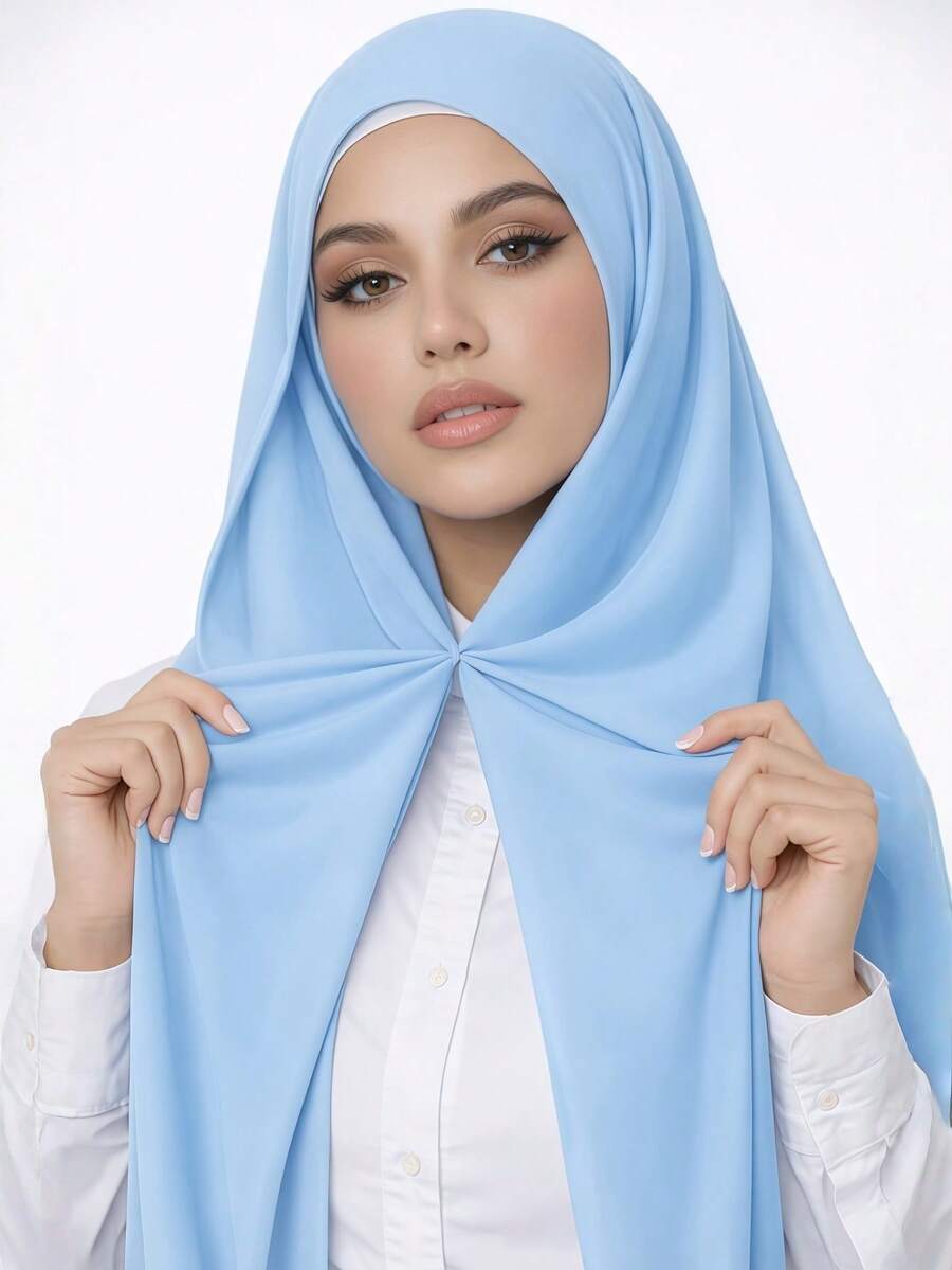 1 chiếc khăn trùm đầu chiffon 3 trong 1 tiện dụng, có nam châm tích hợp và mũ lót bên trong - Không cần ghim, không trượt, dễ dàng đội chỉ trong vài giây. Thích hợp để phối cùng áo Abaya hàng ngày, tham gia các hoạt động ngoài trời, cầu nguyện và hành hương.