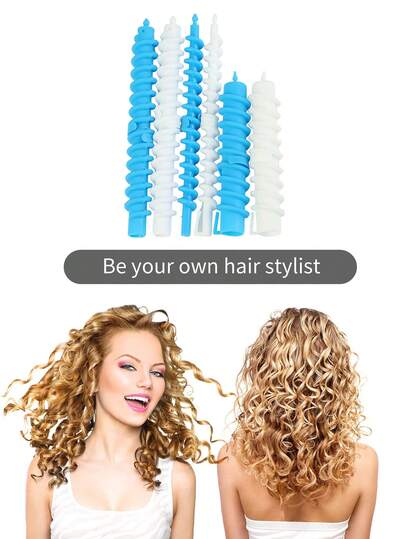 螺旋烫发棒，螺旋卷发棒理发师美发卷发器卷发器美发造型工具，适用于中长发女性美发沙龙造型，颜色随机