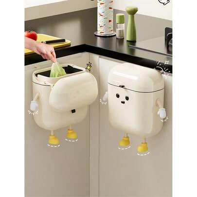 [Thiết kế nắp đậy, chống thấm nước và khử mùi] Thùng rác nhà bếp mới năm 2025, thùng rác gia dụng treo tường, kiểu dáng cao cấp, tiện lợi khi sử dụng, dung tích lớn, thiết kế treo tường giúp dễ dàng vệ sinh.
