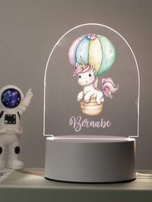 1pc Personalized Name Creative Gift, Animal Pattern Design, Suitable For Boys, Girls Or Friends. 3D Stereoscopic Light Effect LED Night Light, Warm Light, Birthday Gift, Decorative Lamp, Desk Lamp, Night Light. Suitable For Valentine's Day, Valentine's Day Decoration. Waterproof And Moisture-Proof, Fashionable And Cute, Back To School Gift - Baby Blue - View 30