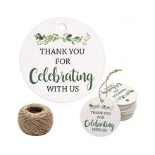 100 piezas Etiquetas de regalo con forma de hoja, Etiquetas personalizadas de agradecimiento para recuerdos de boda, Decoración de empaque de regalo DIY - Tarjeta de Acción de Gracias - Ver 2