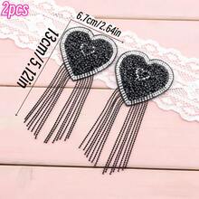 2/6 pièces Patchs thermocollants en forme de cœur à franges scintillantes – Autocollants pailletés à chaud pour vêtements DIY, jeans, chapeaux & accessoires de festival – Patch thermocollant décoration voiture autocollants étoiles – Pour la mode des femmes & ados - don d'amour - Voir 14