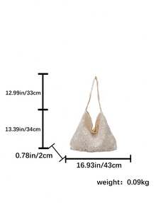 Countryside Style Women's Lace Shoulder Bag, Soft & Elegant, Large Capacity, Suitable For Commuting And Underarm Wear, Summer - Beige - View 7