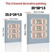 1幅带框/不带框酷炫儿童俱乐部票根帆布海报，可爱蓝色婴儿房墙面艺术印刷品，男婴房装饰画，适用于游戏室、儿童房、卧室、现代家居装饰 - 彩色 - 查看 4