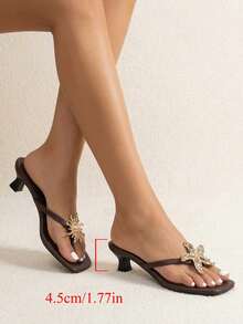 planare Women's Minimalist Casual Summer Kitten Heel Sandals, Suitable For Commuting, Dating, Vacation, Party Outfits - Brown - View 8