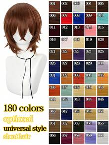 Peluca de 12 pulgadas para festival de música, fiesta de cosplay, personaje de película famosa, peluca de estilo profesional, fibra corta resistente al calor y cómoda, adecuada para principiantes, ideal para vacaciones, carnavales, conciertos de música, convenciones de anime, moda de fiesta. Pelucas naturales (varios colores disponibles) - Dos Tonos - Ver 6