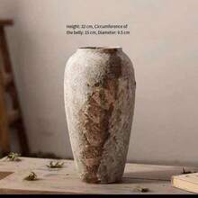Jarrón de cerámica de estilo chino nuevo de Jingdezhen, Wabi-Sabi, decoración de jarrón de cerámica rústica y envejecida para la entrada, el gabinete de TV - Jarrón de porcelana - Ver 7
