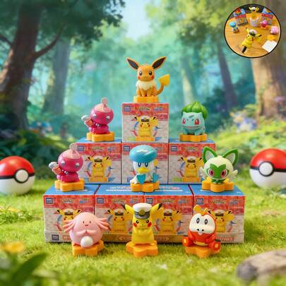 pokemon 7pcs Transformable Figurines: Articulated Action Figures With Stands - Radatta, Eevee And Meowth. These Anime-Inspired Collectible Figures Make Great Office Desk Decor, Display Pieces Or Gifts. As Collectible Toys, They Are Ideal For Holiday Gifts Or Back-To-School Presents.