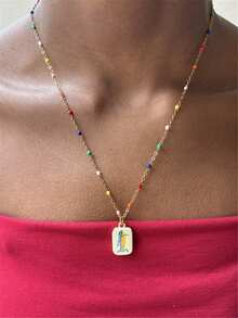 Handmade Beaded Colorful Multi-Pendant Necklace, Suitable For Summer Beach Vacation, Featuring Fish & Lobster Pendants - Beaded Necklace - View 3