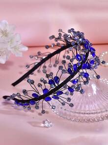 1件闪亮水晶水钻发箍，优雅星形设计宽发箍，适合新娘、婚礼、订婚、舞会、派对、节日、休闲场合佩戴 - 彩色 - 查看 12