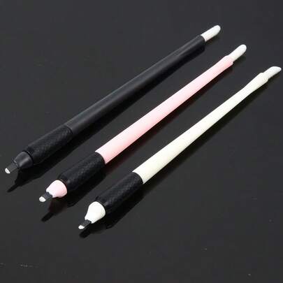 2/10pcs 18U 0.18mm Beige/Black/Pink/White Disposable Microblading Tools, Silicone Eyebrow Microneedling Pen Blades