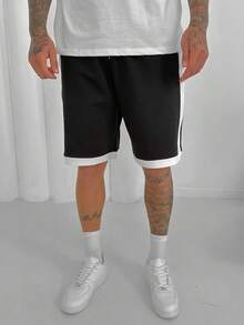 男士 Old Money 夏季沙滩短裤 - 黑色 - 查看 4