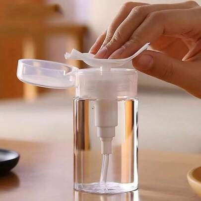 mingxuan Transparent PET Refillable Travel Bottle With Pink Bow Pattern, Makeup Remover Dispenser Bottle With 3.38 Oz/6.76 Oz Portable Pump, Suitable For Nail Polish Remover, Toner And Makeup Remover, Rounded Top Design, Hand Wash Only, Reusable (Hand-Measured, 2cm Error Is Normal, Milliliters Are The Precise Unit)