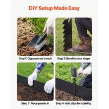 Galvanized Steel Landscape Edging, 6-Pack 40 X 10 Inch Metal Edging For Landscaping With 8 Mounting Clips, Heavy Duty Metal Garden Edge Border For Flower Bed, Yard Pathway, Black - 40-inch x 10-inch Black 6 pcs - 查看 5