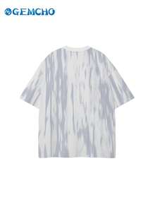 GEMCHO Women's Casual Printed Short Sleeve T-Shirt - Light Grey - View 4