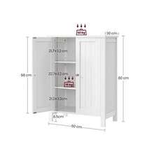 Floor Storage Cabinet Freestanding Storage Unit with 2 Adjustable Shelves for Bathroom Living Room Dining Kitchen 11.8 x 23.6 x 31.5 Inches Cloud White UBCB60WV1 - Nube blanca - Ver 4