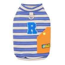 Quần áo thú cưng mùa xuân/hè mới, Áo thun hai chân cho chó/mèo, Trang phục hai chân kiểu Anh cho chó, Quần áo động vật, Quần áo cho chó nhỏ, Áo tank top thời trang châu Âu và Mỹ cho động vật, Trang phục thoáng khí cho thú cưng mùa xuân/hè. - Màu xanh lam - Xem 9