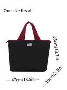 Fashionable And Large-Capacity -Friendly Travel Shopping Bag, Foldable Tote Bag - Black - View 6