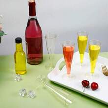 10/25/50 PCS Clear Gold Dust Bubble Cups, [Reusable] 4.5 Oz Clear Party Glasses, Perfect For Parties, Weddings And Large Celebrations. - View 8