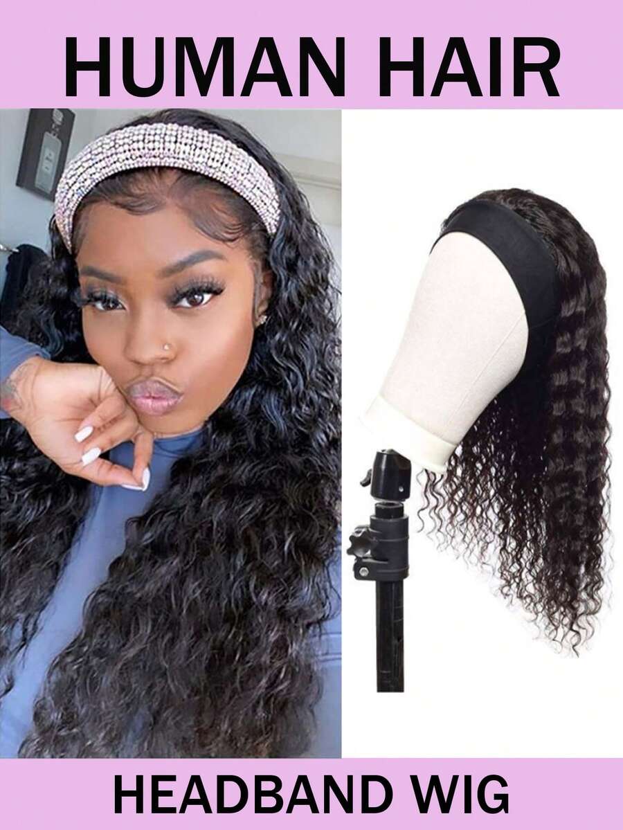 Tóc giả ren phía trước không đường nối, không cần keo, độ dày 150%, kiểu sóng sâu, màu đen tự nhiên, phù hợp cho người mới bắt đầu. - Natural Black - Xem 1