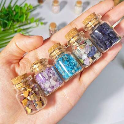 1PC High Quality Natural Chip Stones Mini Bottle Natural Crystals Chip,Gemstone Jewelry,Glitter, Birthday Gift,Women Gift,Scene Decoration,Desktop Decoration,Crystal Ornaments,Table Decoration.
