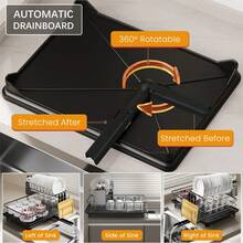 Double-Tier Kitchen Worktop And Sink Cutlery Rack, Large Cutlery Storage Rack, Complete With A Draining Board And Cutlery Rack; The Cutlery Storage Rack And Kitchen Storage Rack Are The Ideal Choice For The Home - View 3