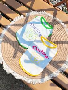 Cute Bear Print Dog Vest, Breathable Pet Tank Top, Small/Medium Dog Summer Sleeveless Clothes, Soft Teddy Pomeranian Chihuahua Puppy T-Shirt, Fashionable Pet Daily Walking Outfit - Multicolor - View 10