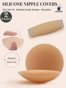 2PCS/4PCS No Show Sticky Nipple Covers, Invisible Reusable Waterproof Breathable Pasties, Skin Friendly Anti Slip Adhesive Pads For Backless Strapless Dresses, Wedding Party - Multicolor - View 12